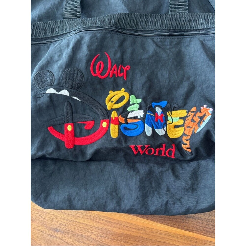 Walt Disney World Black Mickey Mouse 3 Compartment Nylon Tote Bag - Picture 2 of 6